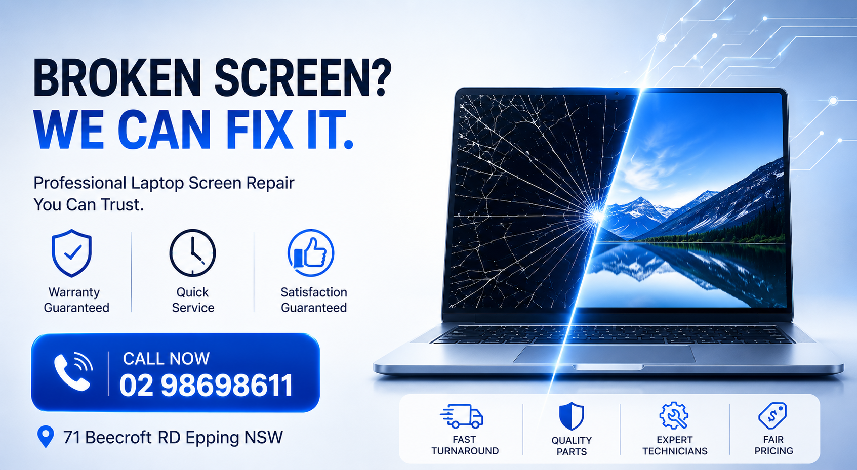 Broken screen? We can fix it - professional laptop screen repair